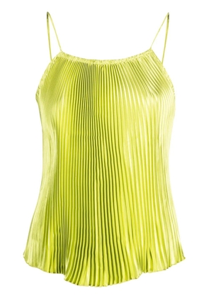 L'IDÉE fully-pleated sleeveless blouse - Green