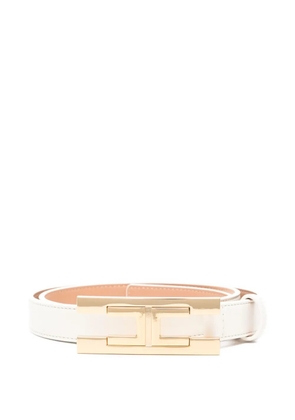 Elisabetta Franchi logo-buckle belt - White