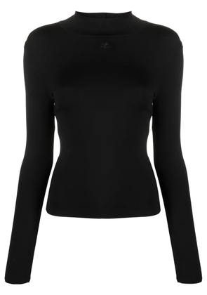 Courrèges mock-neck stretch-jersey top - Black