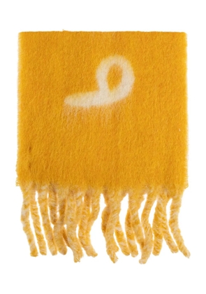 Burberry logo-detail fringed scarf - Yellow