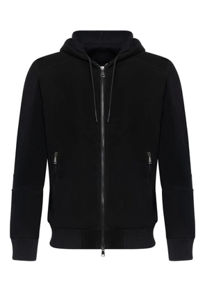 FRANZESE COLLECTION leather zip hooded jacket - Black