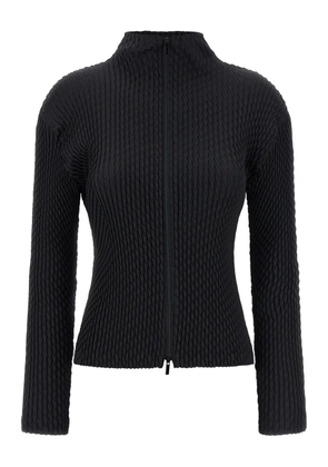 Issey Miyake zip-up cardigan - Black