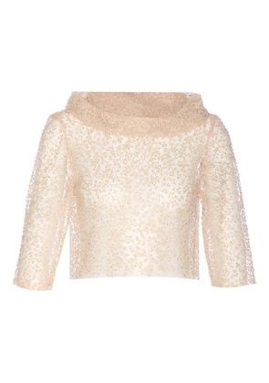Fely Campo embroidered top - Neutrals