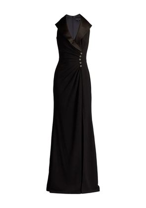 Tadashi Shoji satin-collar embellished gown - Black