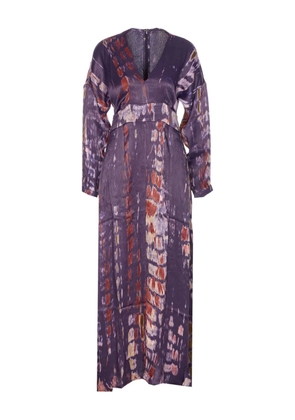 YAVI Shellu printed v-neck dress - Purple