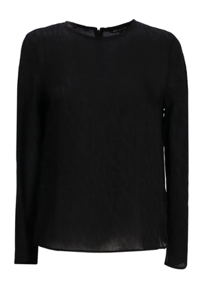 Armani Exchange semi-sheer long-sleeve top - Black