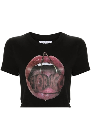 Fiorucci graphic-print cropped T-shirt - Black