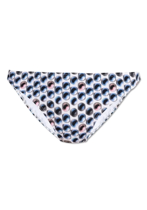 Tory Burch eye-print bikini bottoms - White