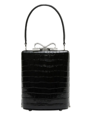 Self-Portrait bow-detailing clutch bag - Black