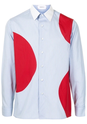 Ports V dot-print long-sleeve shirt - Blue