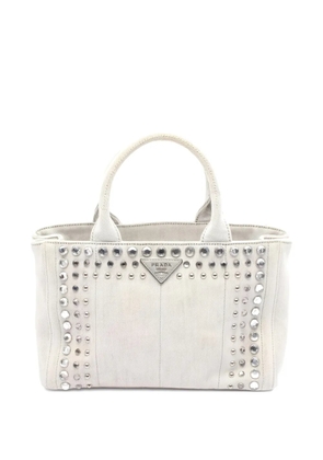 Prada Pre-Owned 2000s Canapa Bijoux Studded tote bag - Neutrals