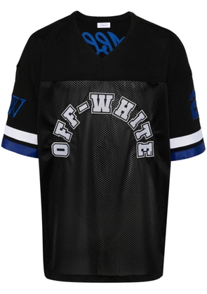 Off-White logo-appliqué panelled T-shirt - Black