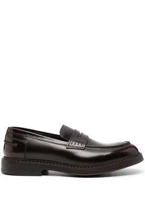 Doucal's round-toe leather loafers - Brown