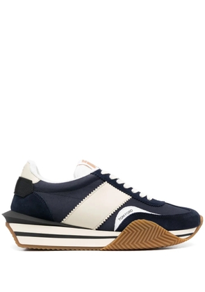 TOM FORD James panelled leather sneakers - Blue