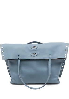 Zanellato medium Saeta stud leather tote bag - Blue