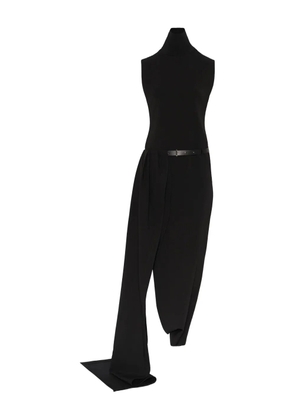 Jean Paul Gaultier draped belted midi dress - Black