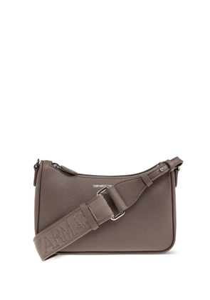Emporio Armani logo-plaque zip-top bag - Brown