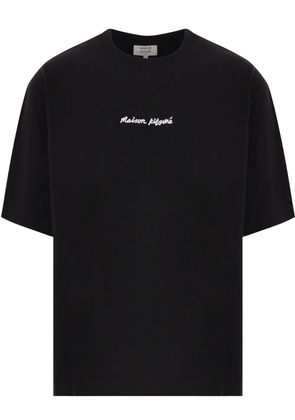 Maison Kitsuné logo-embroidered T-shirt - Black