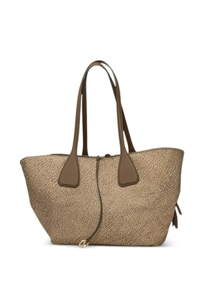 Borbonese medium printed shoulder bag - Brown