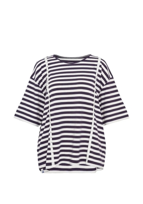 pushBUTTON striped buttoned T-shirt - Blue