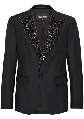 DSQUARED2 sequin-lapel single-breasted blazer - Black