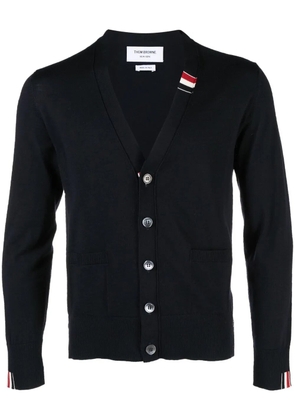 Thom Browne jersey stitch V-neck cardigan - Blue