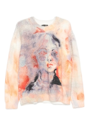 KidSuper portrait-print crew-neck sweater - Neutrals