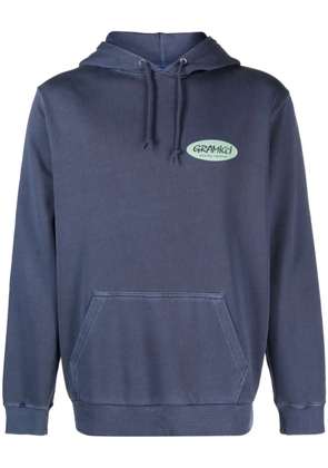 Gramicci logo-print cotton hoodie - Blue