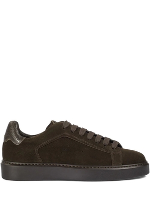 Doucal's lace-up suede-leather sneakers - Brown
