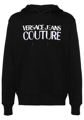 Versace Jeans Couture logo-embroidered cotton hoodie - Black