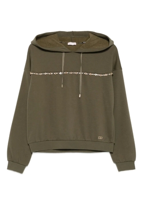 LIU JO embellished-band hoodie - Green