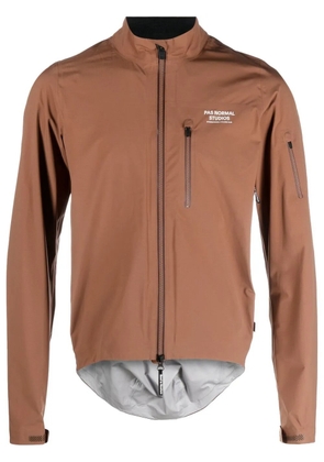 Pas Normal Studios logo-print zip-up jacket - Brown