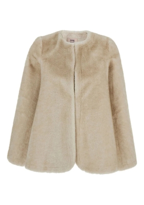 VALENTINI 1972 Eco crew-neck cape - Neutrals