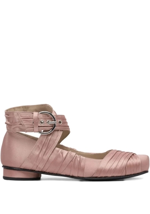 ALOHAS Volant pleated buckle ballet flats - Pink
