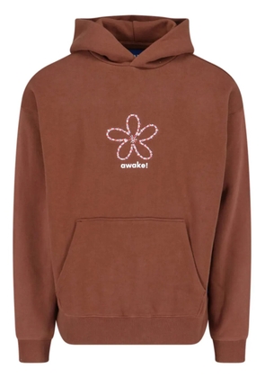 Awake NY logo-print hoodie - Brown
