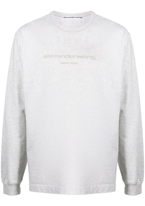 Alexander Wang glitter-effect long-sleeve T-shirt - Grey