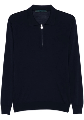 Kiton fine-knit polo shirt - Blue