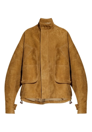 The Attico side-pocket suede jacket - Brown