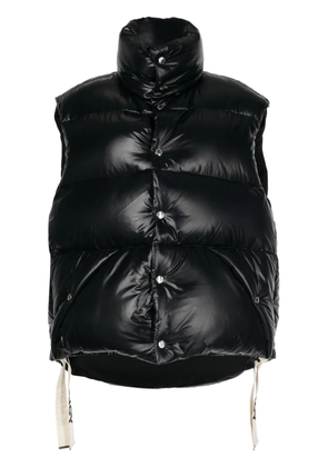 Khrisjoy logo-tape shiny puffer gilet - Black