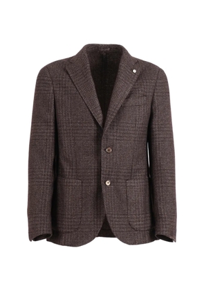 L.B.M. 1911 checked single-breasted blazer - Brown