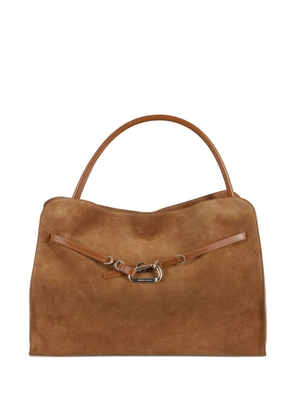 FRANCESCO BIASIA The Iconic 24H suede shoulder bag - Neutrals