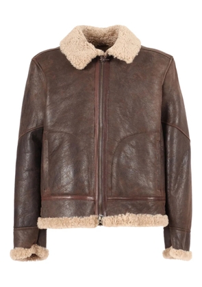 Stewart shearling leather jacket - Brown