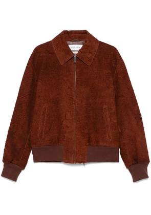 Alexander McQueen distressed suede jacket - Brown