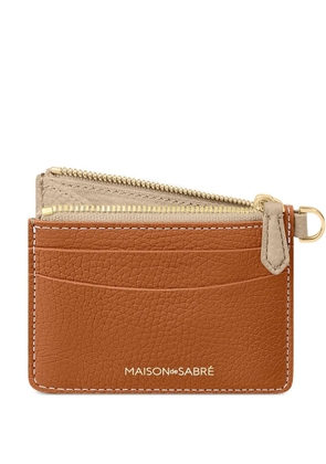 MAISON de SABRÉ zipped leather card holder - Brown