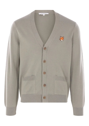 Maison Kitsuné fox-head patch pocket cardigan - Green