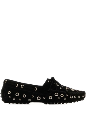 Gimaguas eyelet-embellished car loafers - Black