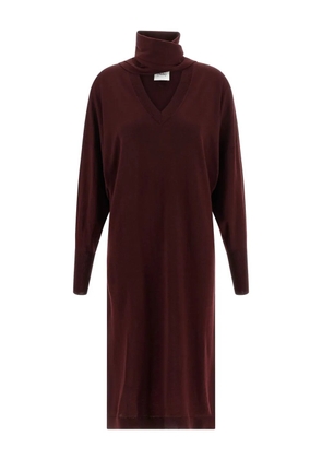 Nude wool dress - Red