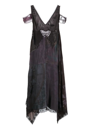 Marine Serre Regenerated patchwork midi dress - Black