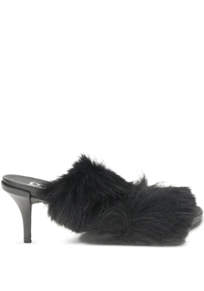 Pedro Garcia 65mm fur-trimmed heeled sandals - Black