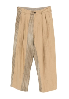 Ziggy Chen collaged wide-leg trousers - Brown